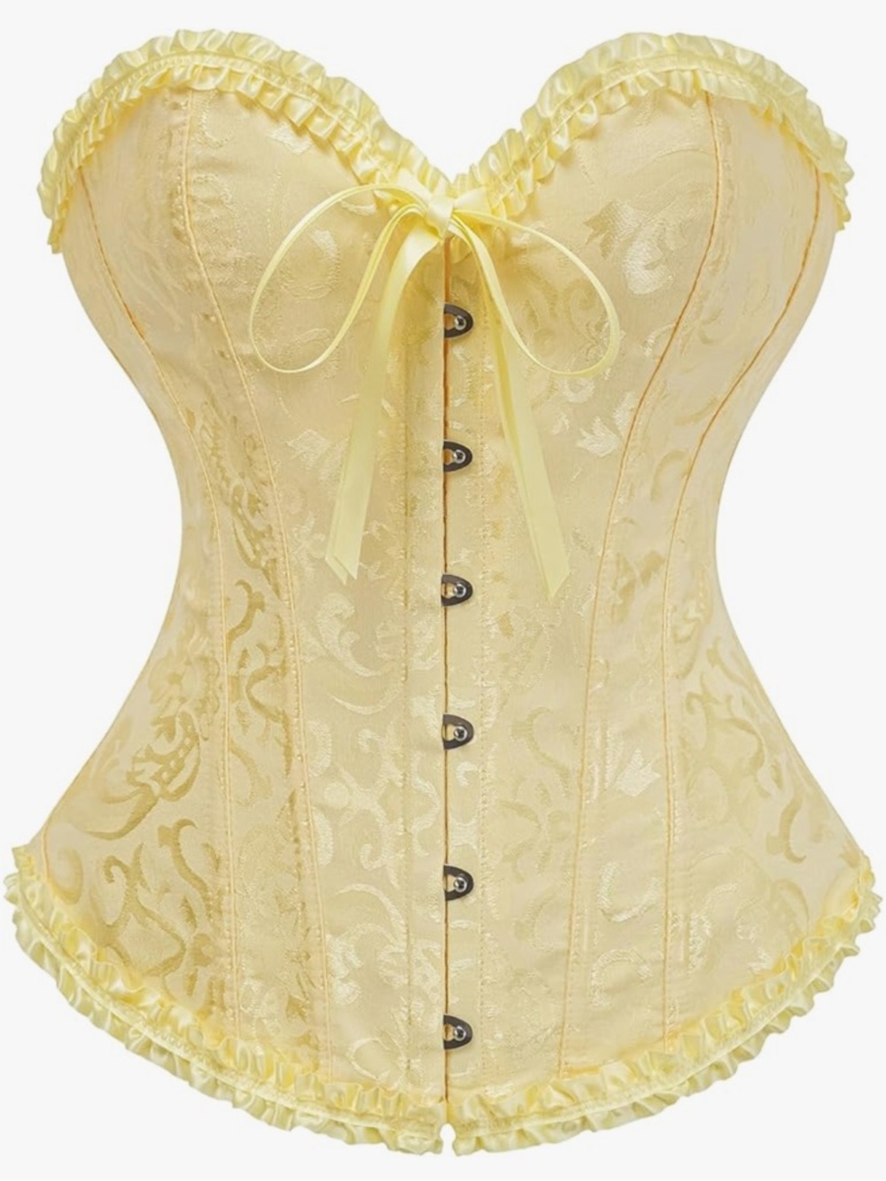 Yellow Corset with Ruffle Trim
